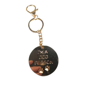 I' M A Dog Person Rose Gold Color Keychain Purse Luggage Clip Animal Paws